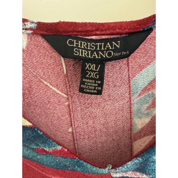 Fall Floral Print V-Neck High-Low Knit Shift Dress Size XXL 2X 18 20 Plus Size - Picture 4 of 7